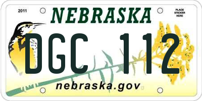 NE license plate DGC112