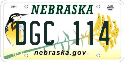 NE license plate DGC114