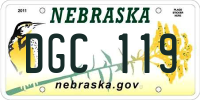 NE license plate DGC119