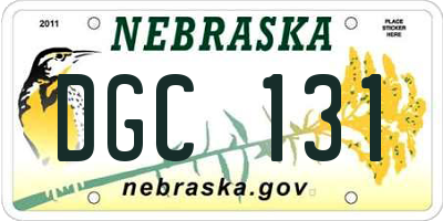 NE license plate DGC131