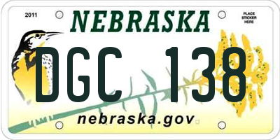 NE license plate DGC138