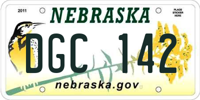 NE license plate DGC142