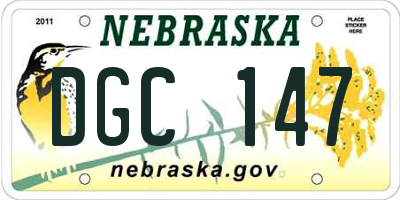 NE license plate DGC147