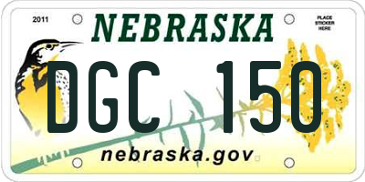 NE license plate DGC150