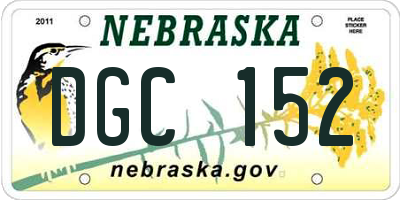 NE license plate DGC152