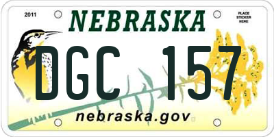 NE license plate DGC157