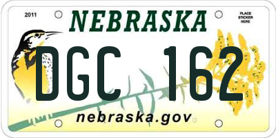 NE license plate DGC162