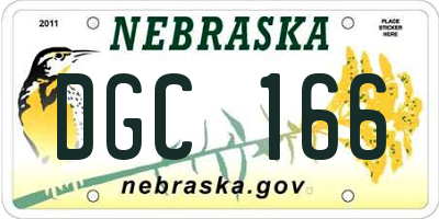 NE license plate DGC166