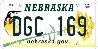 NE license plate DGC169