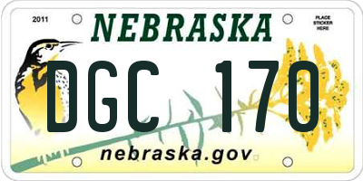 NE license plate DGC170