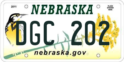 NE license plate DGC202