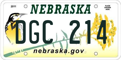 NE license plate DGC214