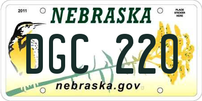 NE license plate DGC220