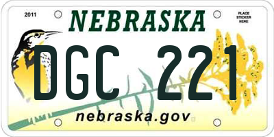 NE license plate DGC221