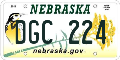 NE license plate DGC224