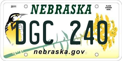 NE license plate DGC240