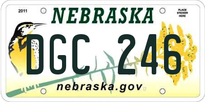 NE license plate DGC246