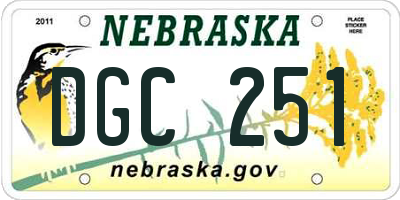 NE license plate DGC251
