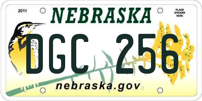 NE license plate DGC256