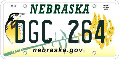 NE license plate DGC264
