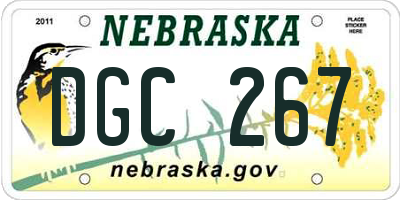 NE license plate DGC267