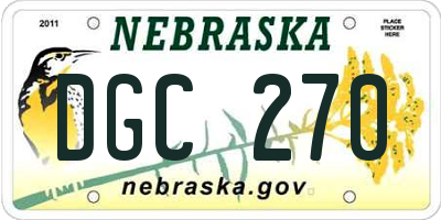 NE license plate DGC270