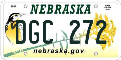 NE license plate DGC272