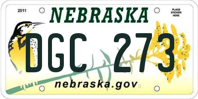 NE license plate DGC273