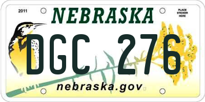 NE license plate DGC276
