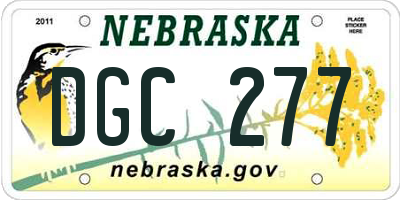 NE license plate DGC277