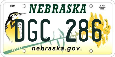 NE license plate DGC286