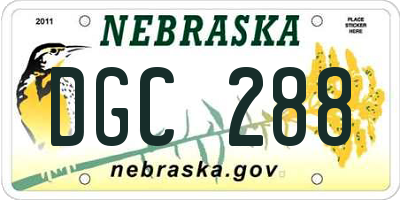 NE license plate DGC288