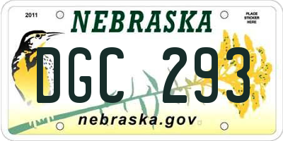 NE license plate DGC293