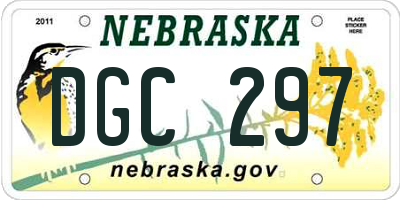 NE license plate DGC297