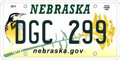 NE license plate DGC299