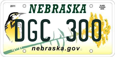 NE license plate DGC300