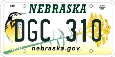 NE license plate DGC310