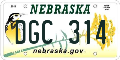 NE license plate DGC314