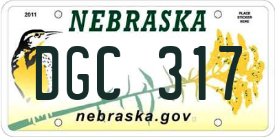NE license plate DGC317