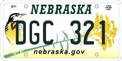 NE license plate DGC321
