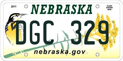 NE license plate DGC329
