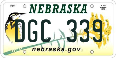 NE license plate DGC339