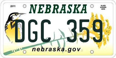 NE license plate DGC359
