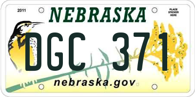 NE license plate DGC371