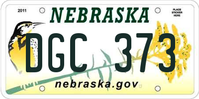 NE license plate DGC373