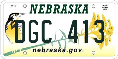 NE license plate DGC413
