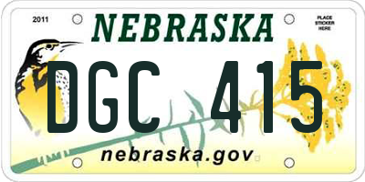 NE license plate DGC415