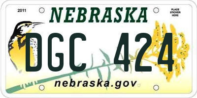 NE license plate DGC424
