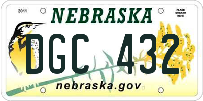 NE license plate DGC432