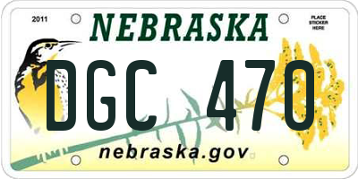 NE license plate DGC470